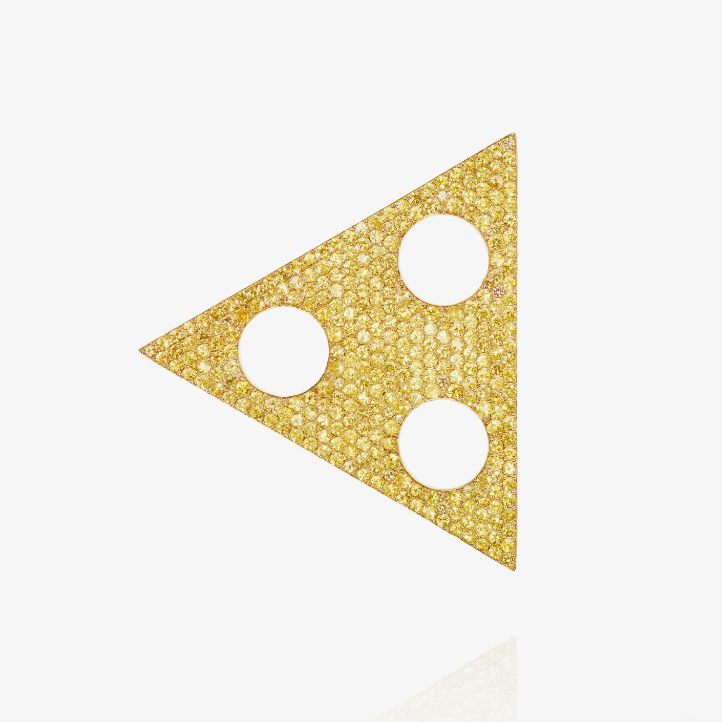 Yellow Sapphire Triangle Earring